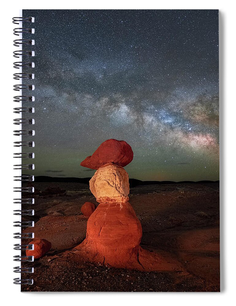 Hoodoo Spiral Notebook featuring the photograph Lone Hoodoo Milky Way by Michael Ash