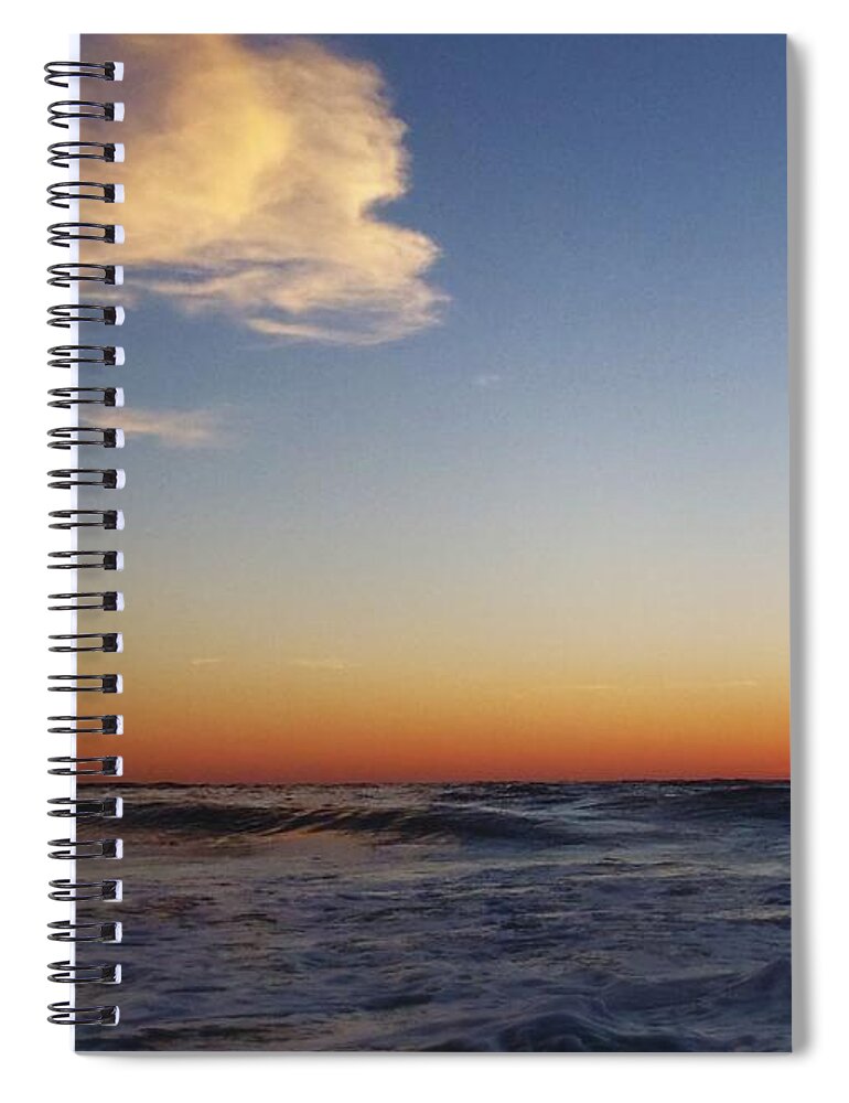 Ocean Spiral Notebook featuring the photograph Lone Surfer by Kimberly Furey