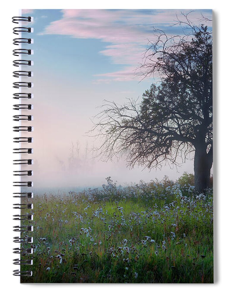 Tree Spiral Notebook featuring the photograph Lone Tree in Pasture by Dan Jurak