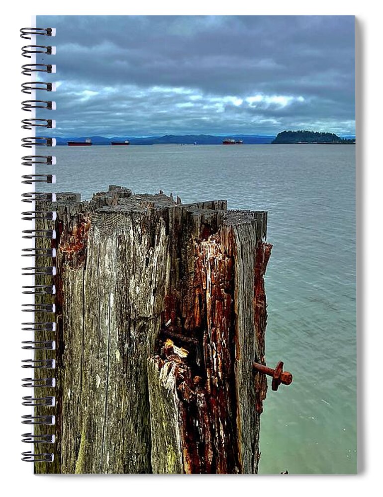 Ocean Spiral Notebook featuring the photograph Lonely Sea by Tanya White