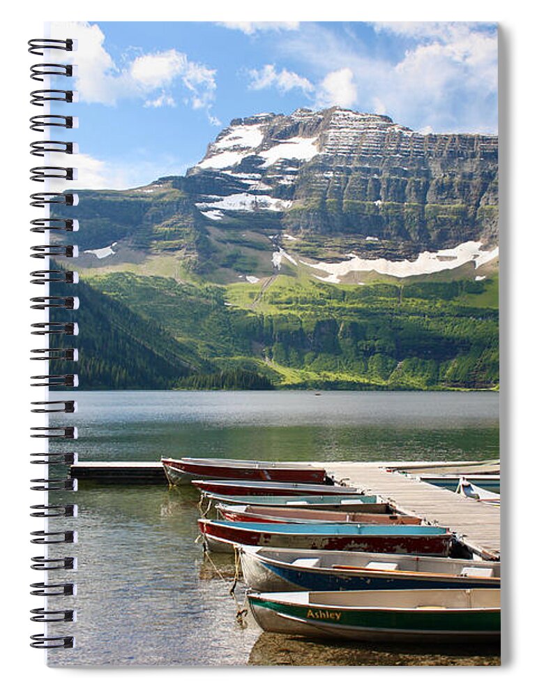 Alberta Spiral Notebook featuring the photograph Lonesome Lake by Wilko van de Kamp Fine Photo Art