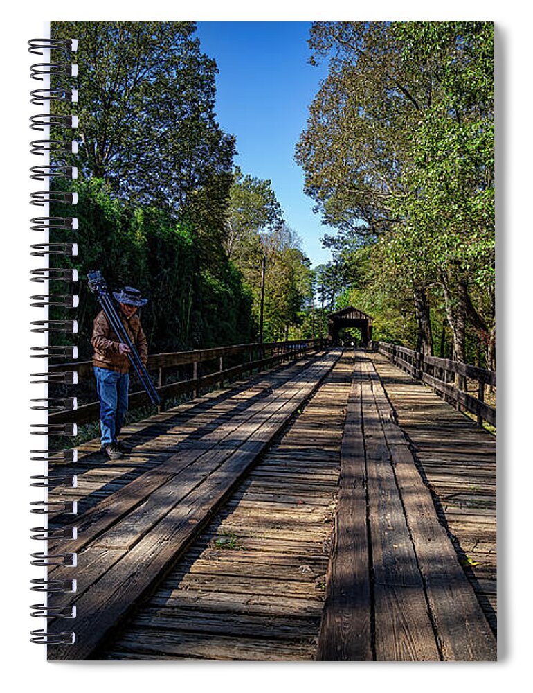 Bridges Spiral Notebook featuring the photograph Long Bridge Running by DB Hayes