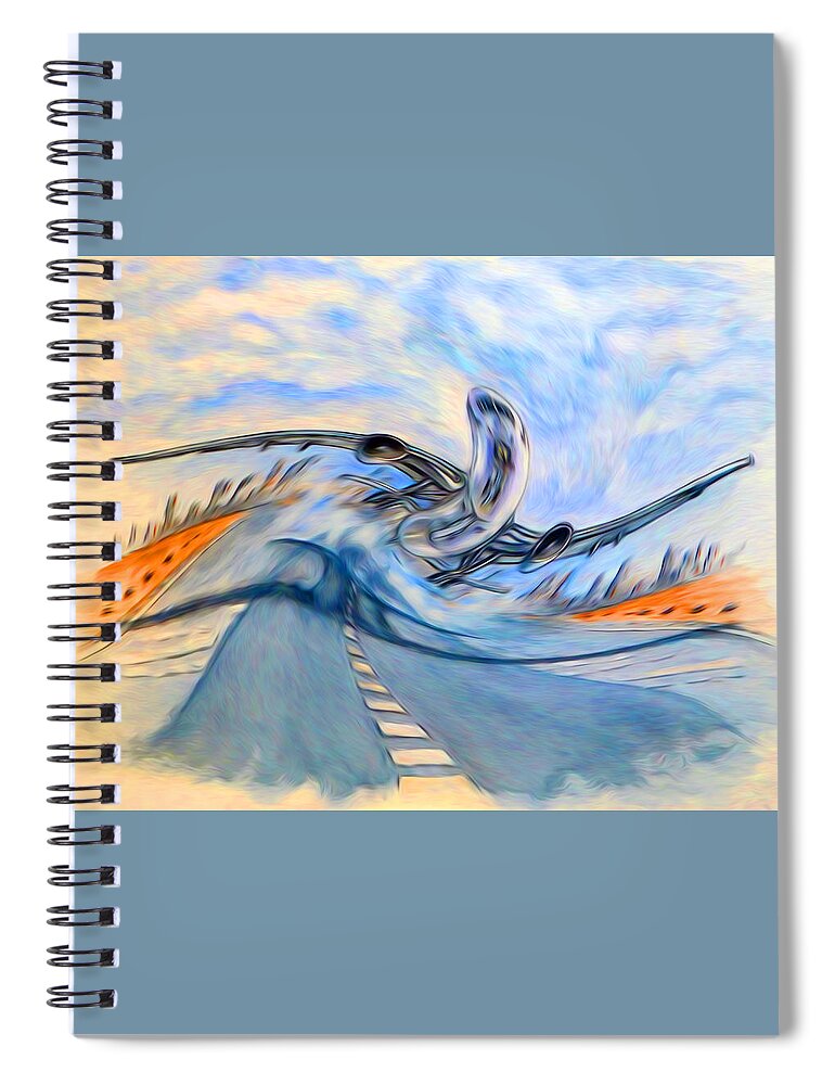 Abstract Art Spiral Notebook featuring the digital art Look at Me....I'm Flyin' by Ronald Mills