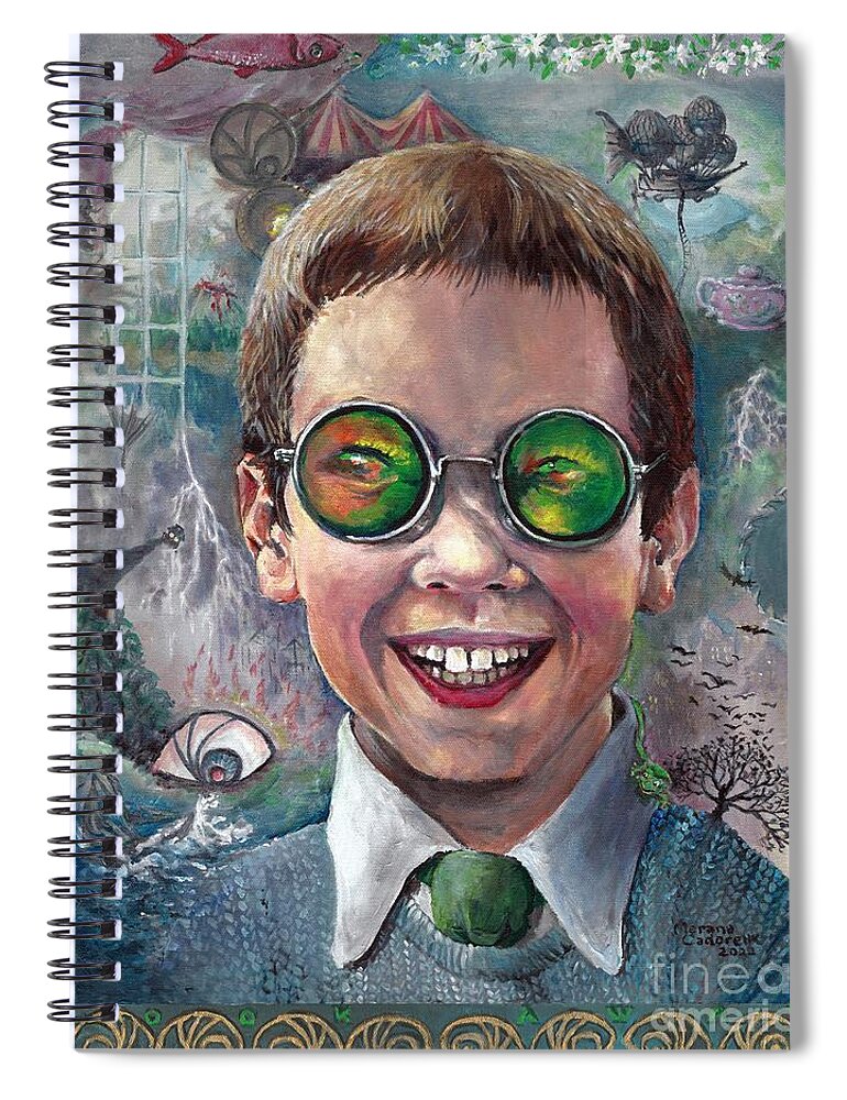 Lemony Snicket Spiral Notebook featuring the painting Look Away by Merana Cadorette