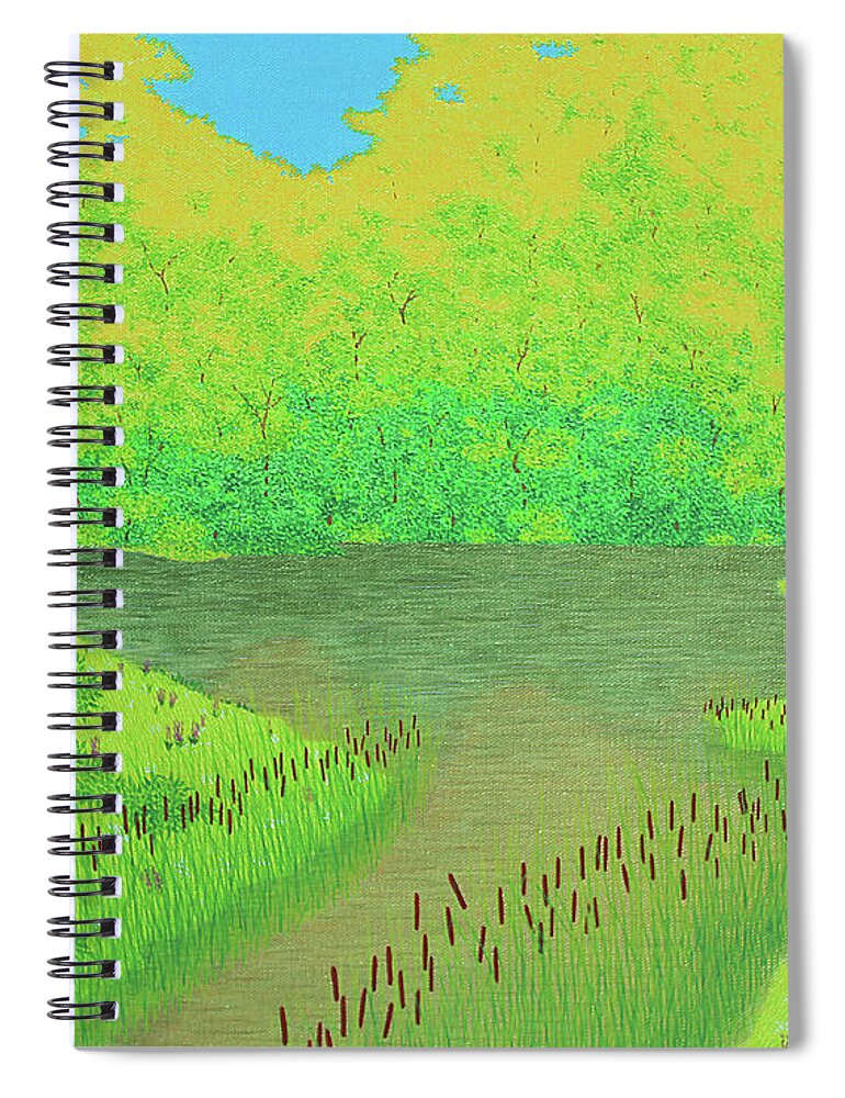 Streams Spiral Notebook featuring the painting Look On The Bright Side by Doug Miller
