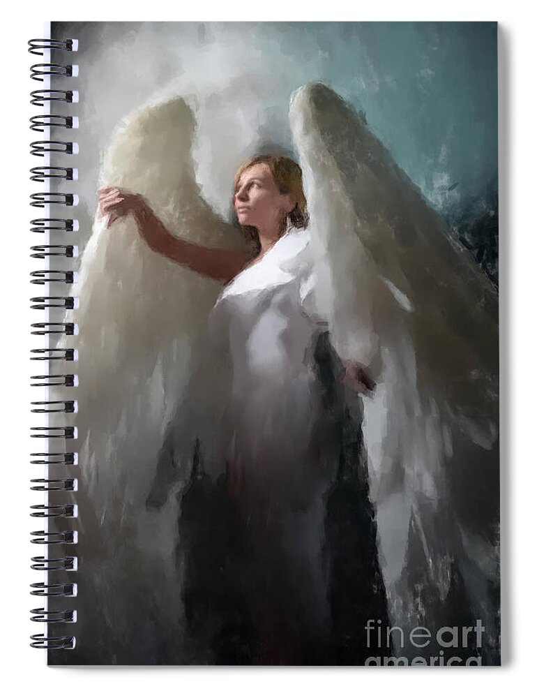Angle Spiral Notebook featuring the painting Looking at the Light by Gary Arnold