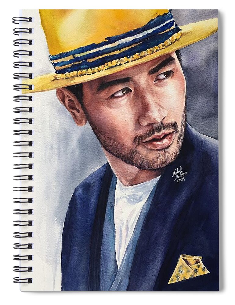 Godfrey Gao Spiral Notebook featuring the painting Looking Back by Michal Madison