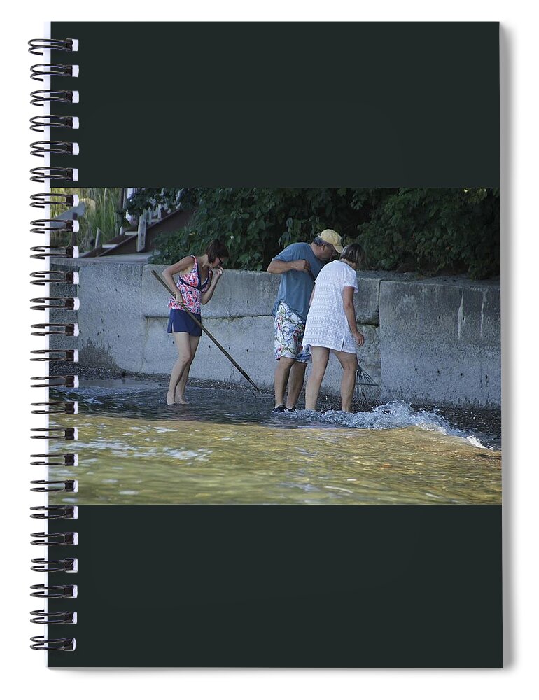 Ashtabula Spiral Notebook featuring the photograph Looking for Beach Glass by Valerie Collins