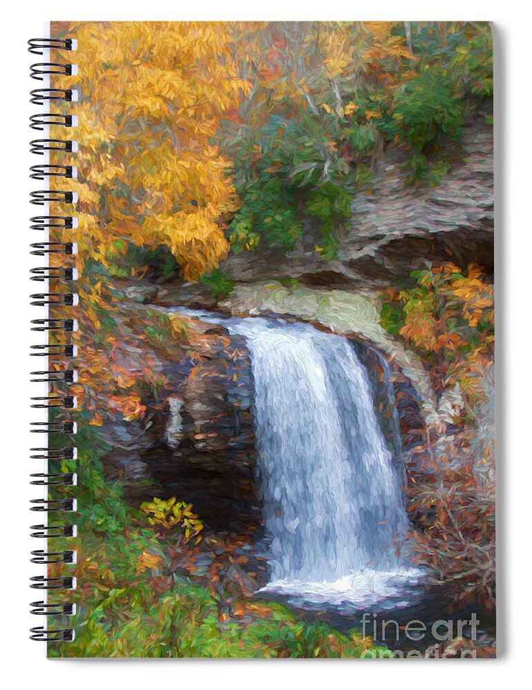 Looking Glass Falls Spiral Notebook featuring the digital art Looking Glass Falls Impression by Jayne Carney