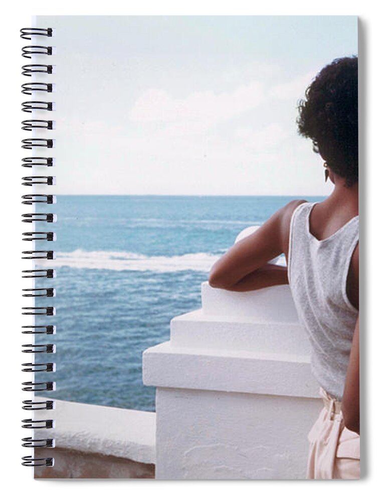 Bermuda Spiral Notebook featuring the photograph Looking Out to Sea 1972 by Steve Ladner