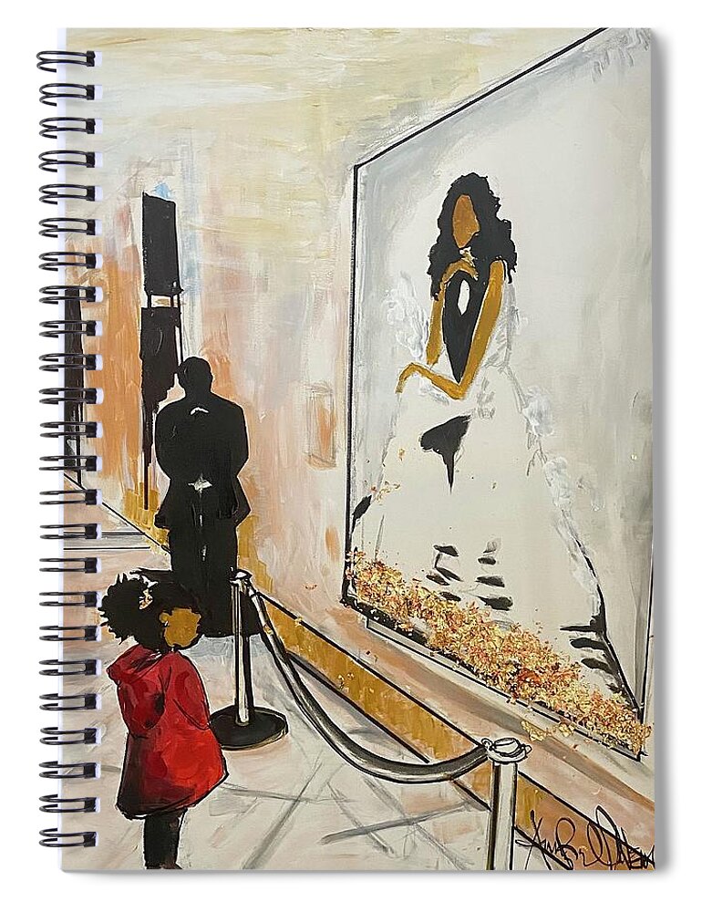 Spiral Notebook featuring the painting Looking up at Greatness by Angie ONeal