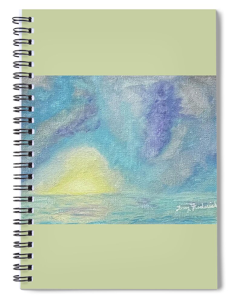 Seascape Spiral Notebook featuring the painting Lookout by Terry Frederick