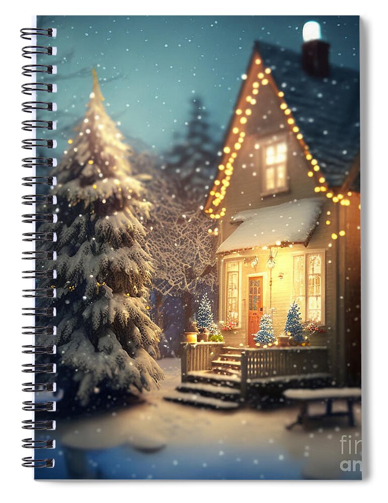 Snow Spiral Notebook featuring the mixed media Looks Inviting by Jay Schankman