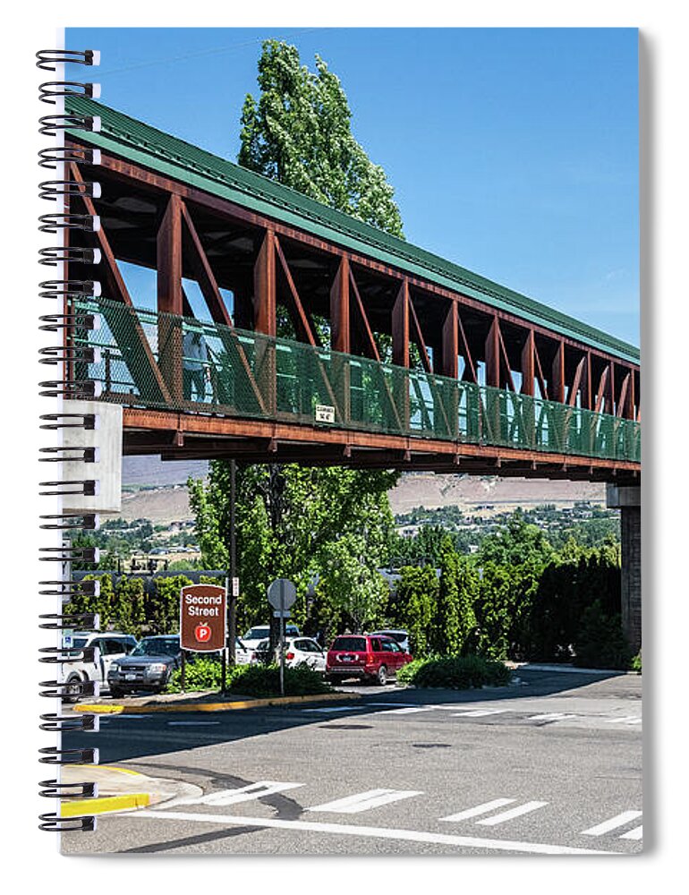 Loop Trail Pedestrian Bridge 2 Spiral Notebook featuring the photograph Loop Trail Pedestrian Bridge 2 by Tom Cochran
