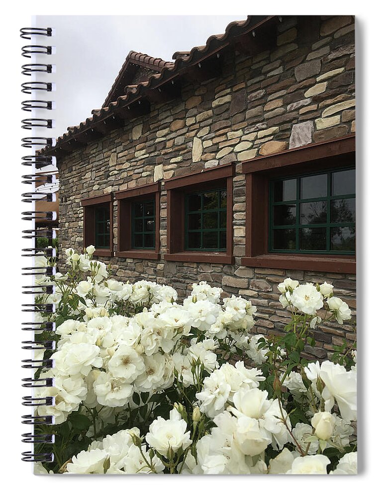 Lorimar Winery Spiral Notebook featuring the photograph Lorimar Roses by Roxy Rich