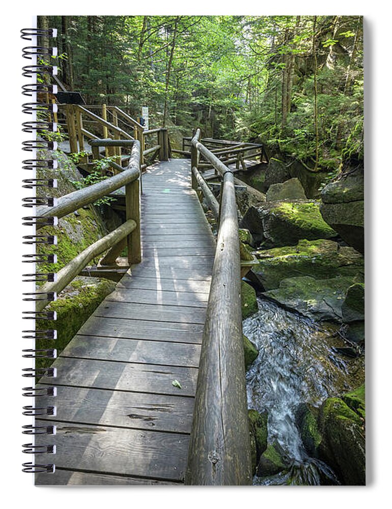 Lost Spiral Notebook featuring the photograph Lost River Boardwalk 66 by White Mountain Images