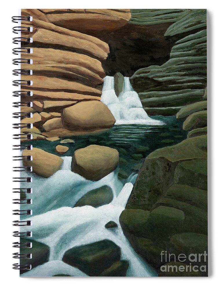 Lost Valley Spiral Notebook featuring the painting Lost Valley Natural Bridge by Garry McMichael