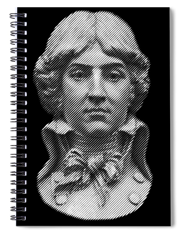 French Spiral Notebook featuring the digital art Louis Antoine de Saint-Just, portrait by Cu Biz