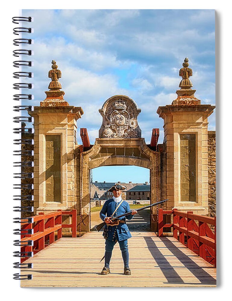 Medieval Spiral Notebook featuring the photograph Louisbourg Fortress, Nova Scotia by Tatiana Travelways