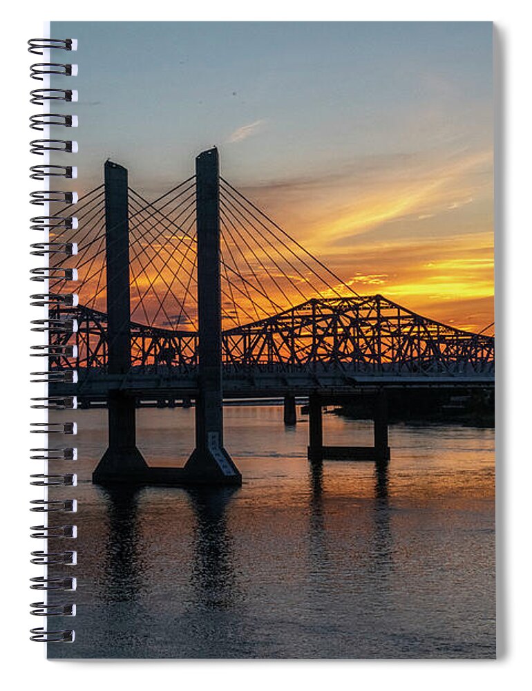 5193 Spiral Notebook featuring the photograph Louiville Sunset by FineArtRoyal Joshua Mimbs
