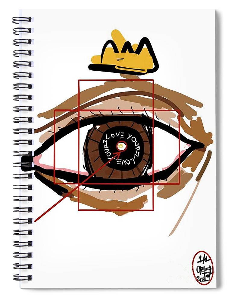  Spiral Notebook featuring the mixed media Love and See by Oriel Ceballos