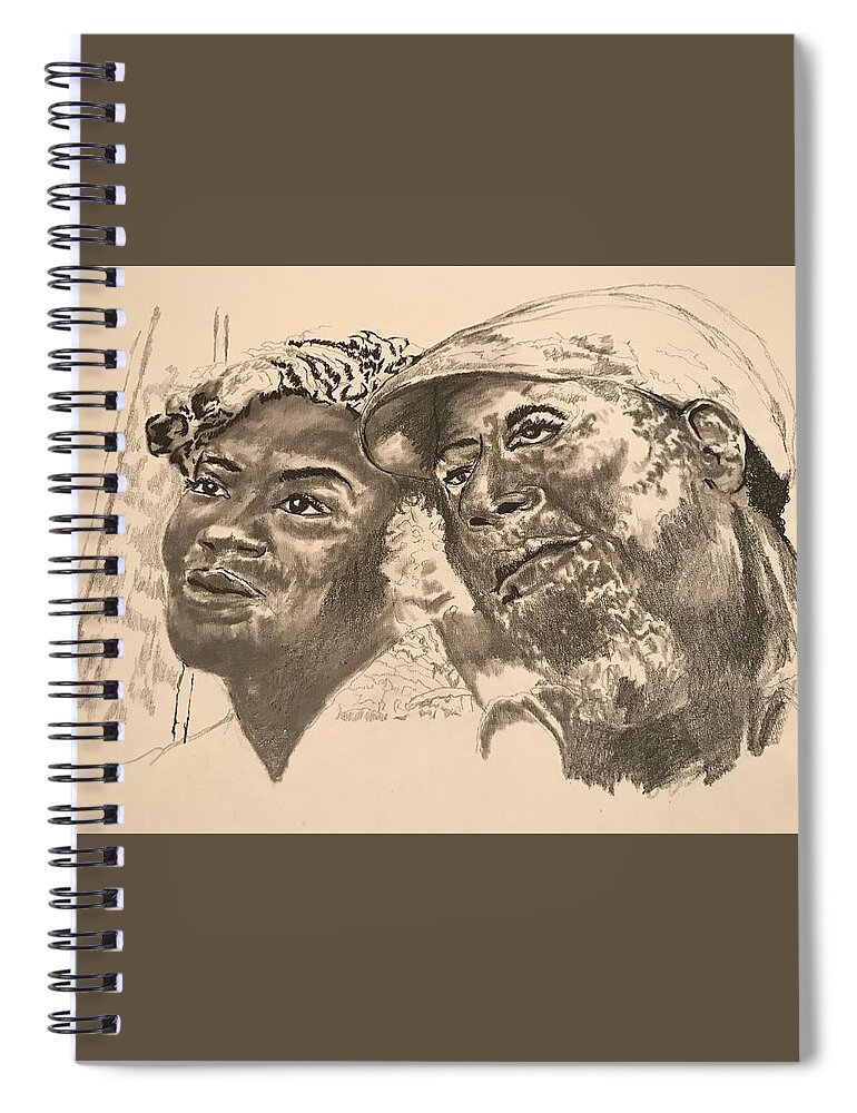  Spiral Notebook featuring the drawing Love by Angie ONeal