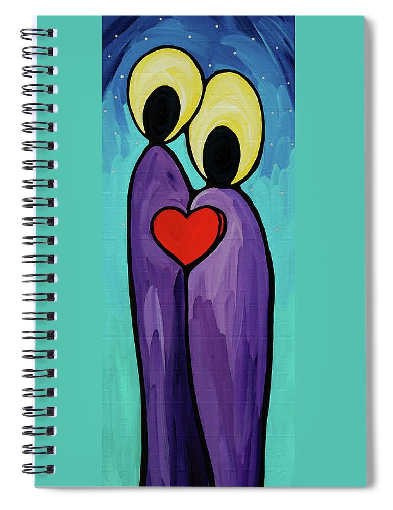 Love Spiral Notebook featuring the painting Love Art - Unconditional - Sharon Cummings by Sharon Cummings