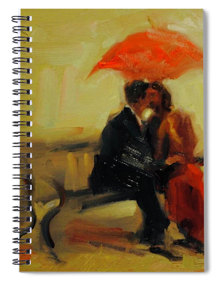 Couple Spiral Notebook featuring the painting Love by Ashlee Trcka