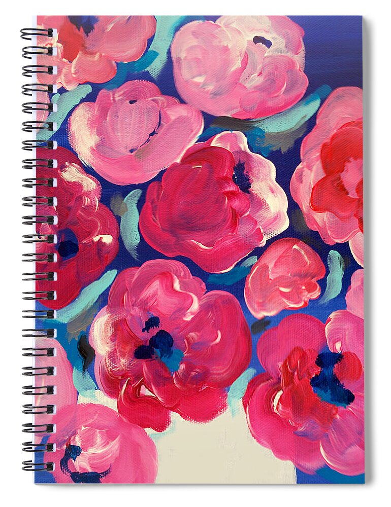 Floral Art Spiral Notebook featuring the painting Love by Beth Ann Scott