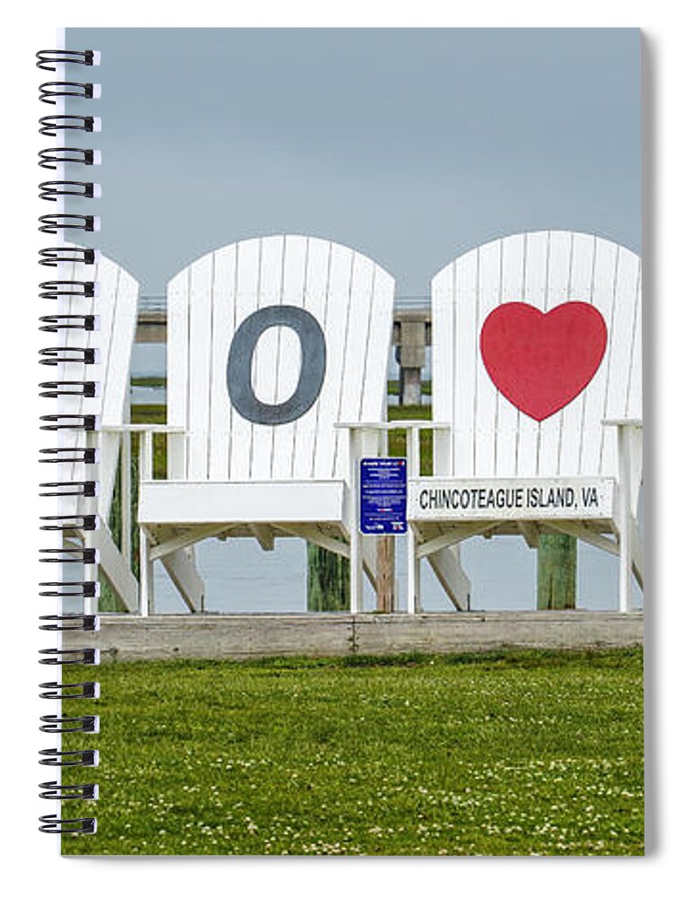 Chincoteague Spiral Notebook featuring the photograph LOVE Chincoteague by Dale R Carlson