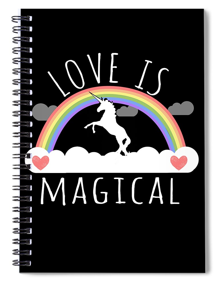 Funny Spiral Notebook featuring the digital art Love Is Magical by Flippin Sweet Gear