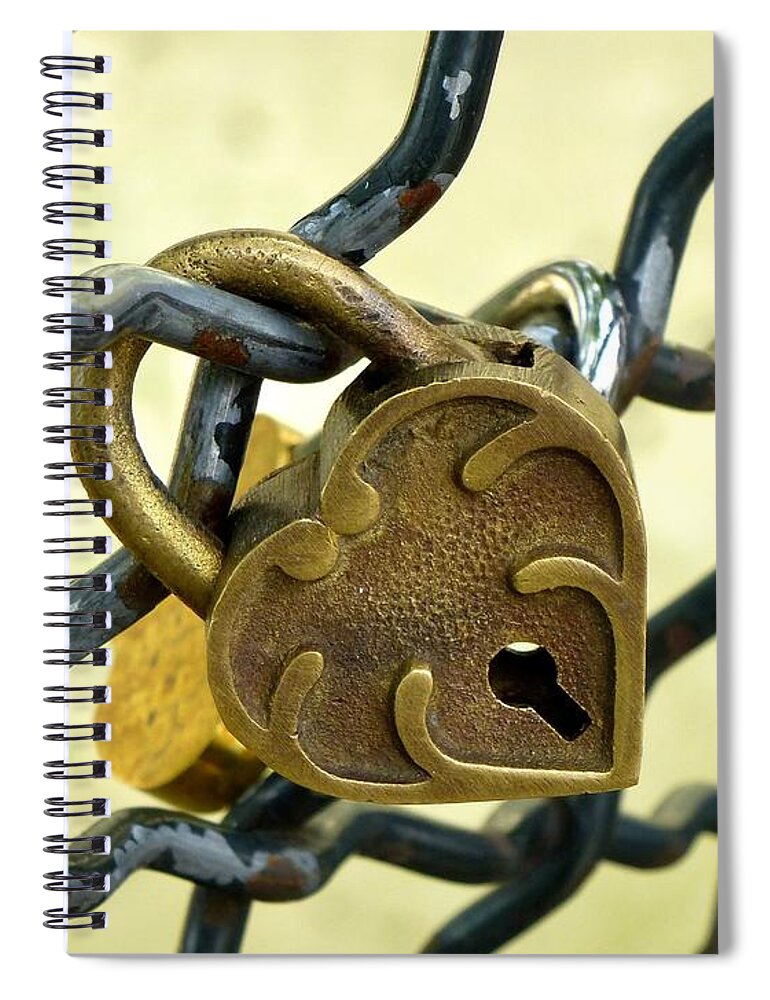 Love Spiral Notebook featuring the photograph Love locks of Paris by Lynn Hunt