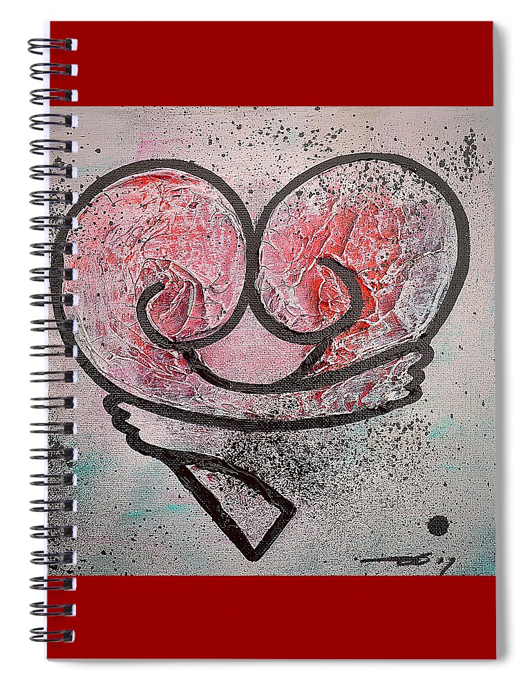 Neo Pop Spiral Notebook featuring the painting Love Love Love 1 by Eduard Meinema