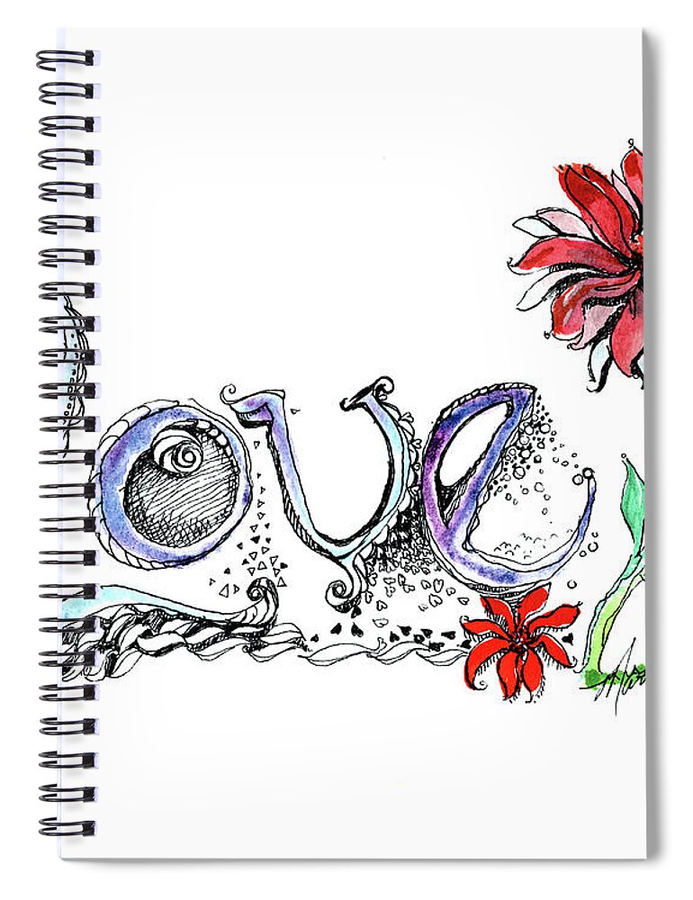Fairy Collection Spiral Notebook featuring the drawing Love by Marnie Clark