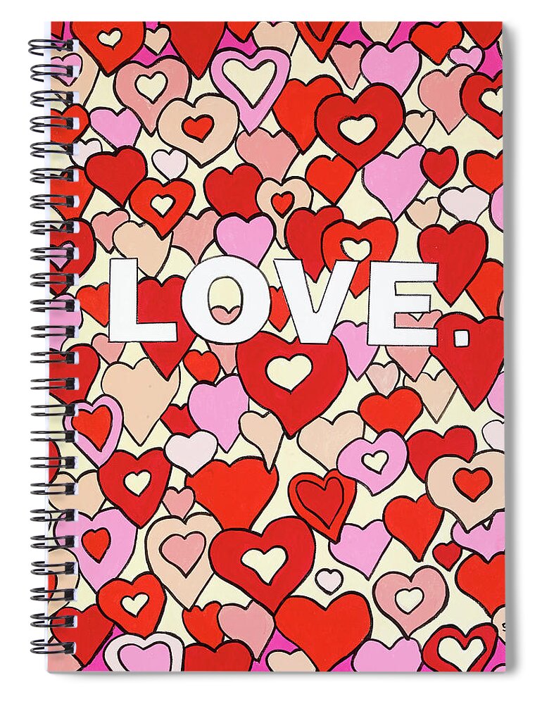 Love Spiral Notebook featuring the painting Love by Mike Stanko