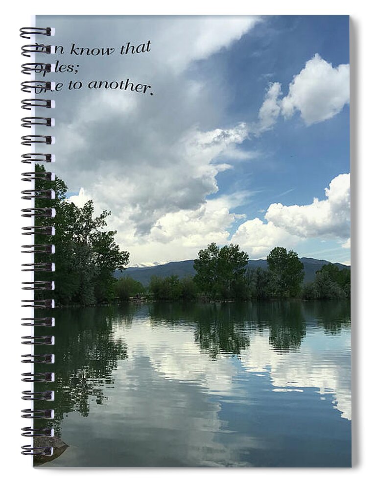  Spiral Notebook featuring the mixed media Love one another by Lori Tondini