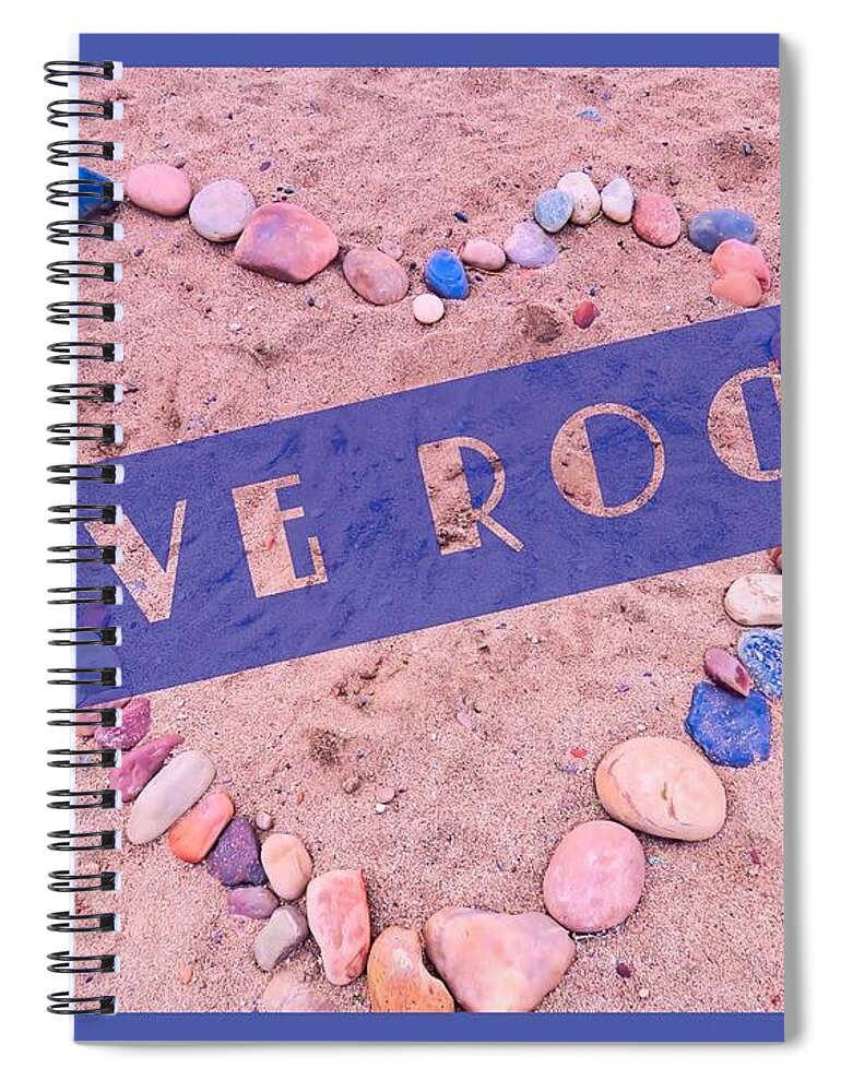 Artware Spiral Notebook featuring the photograph Love Rocks by Judy Kennedy