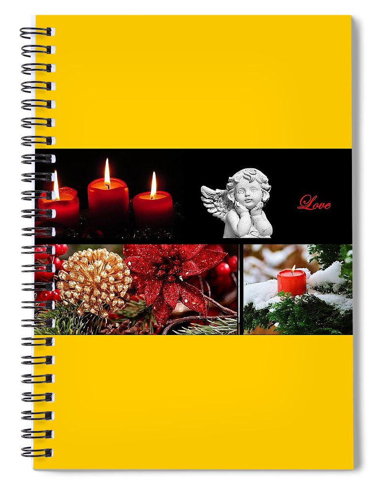 Angel Spiral Notebook featuring the photograph Love - Winter Decor by Nancy Ayanna Wyatt