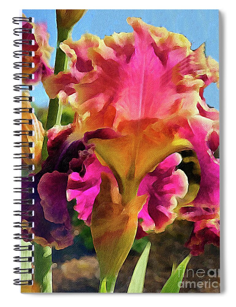 Iris Spiral Notebook featuring the digital art Lovely Iris by Jeanette French
