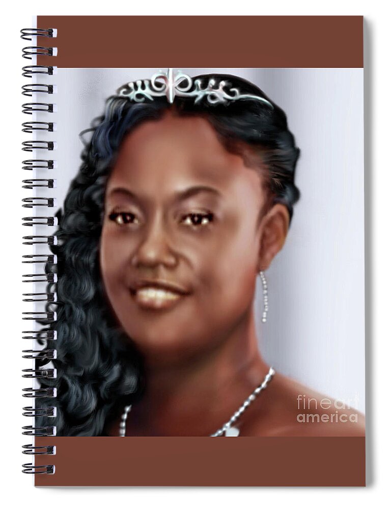 African American Bride Spiral Notebook featuring the painting Lovely Trena Up Close and Personal by Reggie Duffie