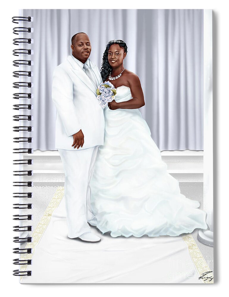 Wedding Painting Spiral Notebook featuring the painting Lovely Trena Wedding Day A4 by Reggie Duffie