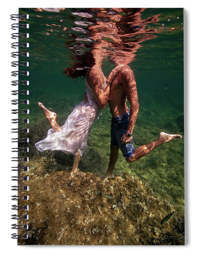 Underwater Spiral Notebook featuring the photograph Loving by Gemma Silvestre