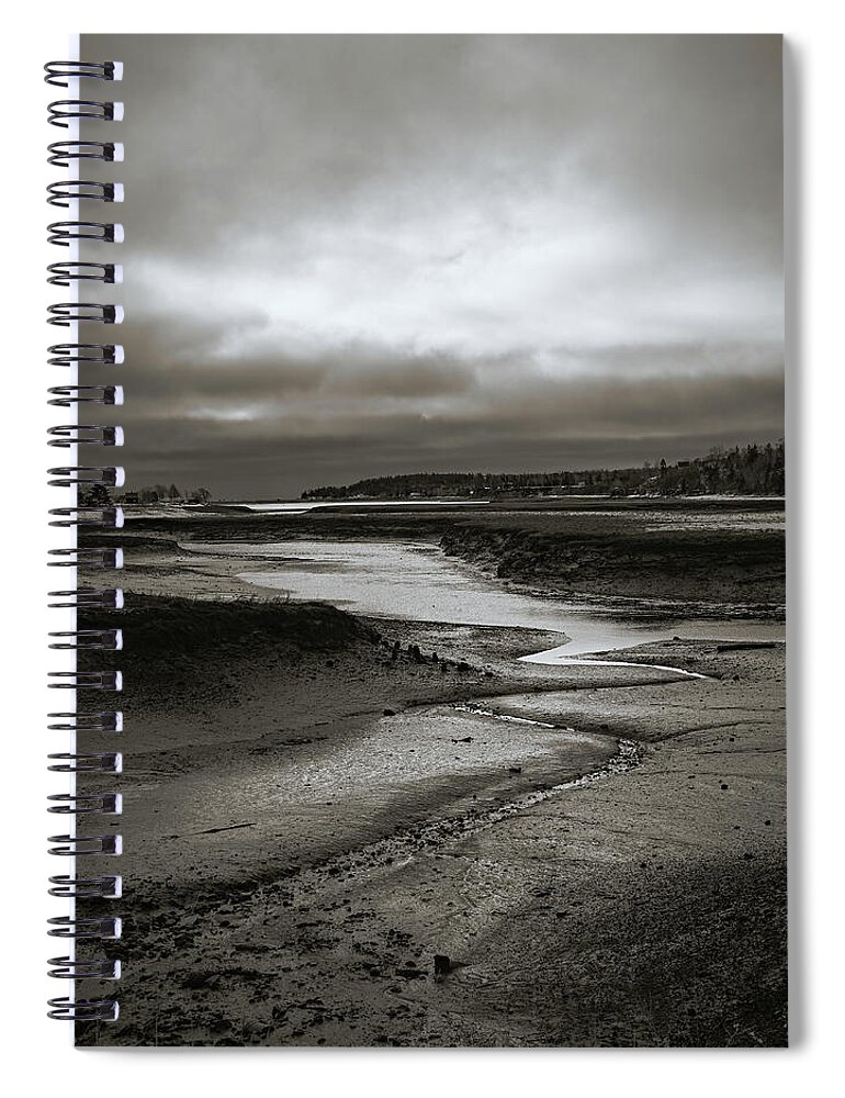 Lighthouse Spiral Notebook featuring the photograph Low Tide - Inner Harbour by Alan Norsworthy