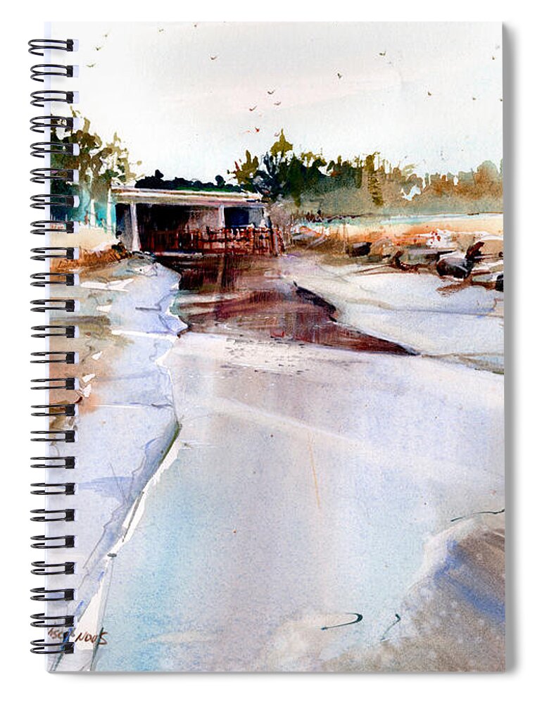 Mudflats Spiral Notebook featuring the painting Low Tide by P Anthony Visco