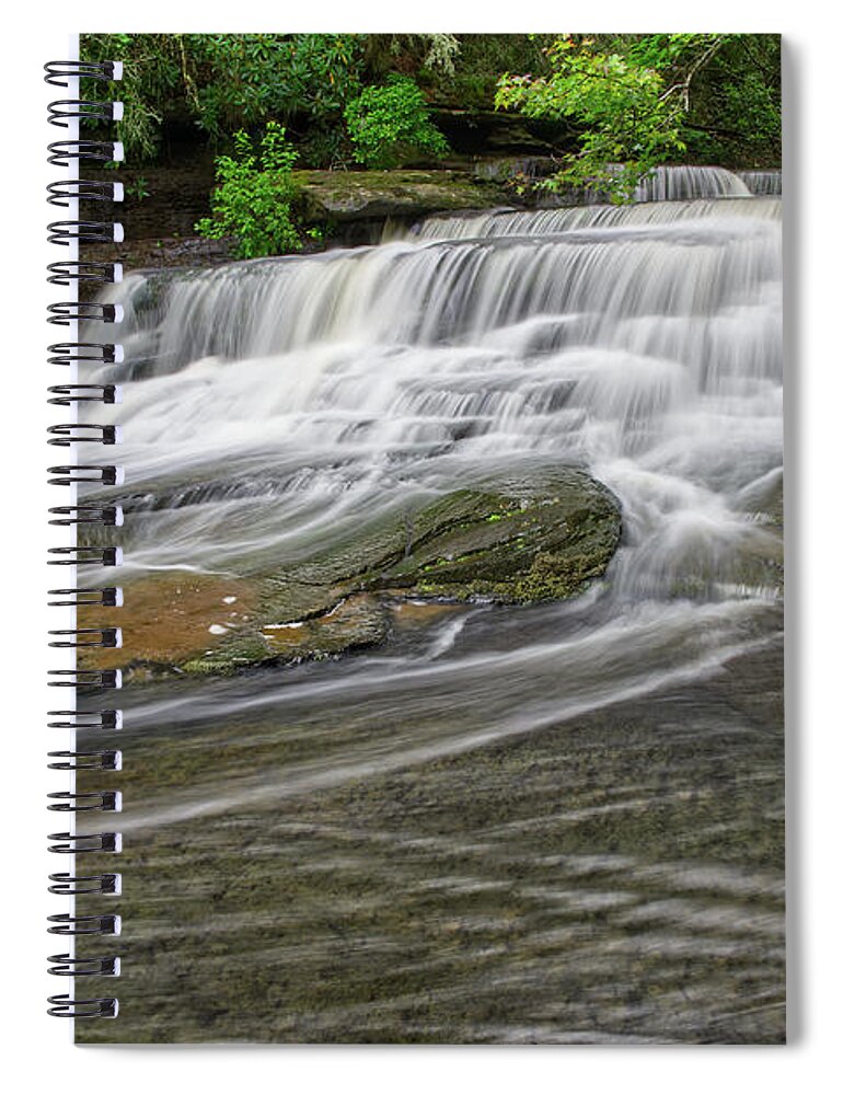 Lower Piney Falls Spiral Notebook featuring the photograph Lower Piney Falls 20 by Phil Perkins