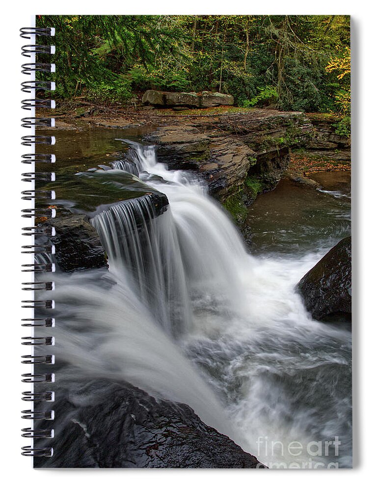 Waterfall Spiral Notebook featuring the photograph Lower Potter's Falls 17 by Phil Perkins