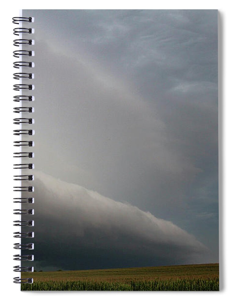 Nebraskasc Spiral Notebook featuring the photograph LP Stacked Plates Thunderstorm 028 by Dale Kaminski