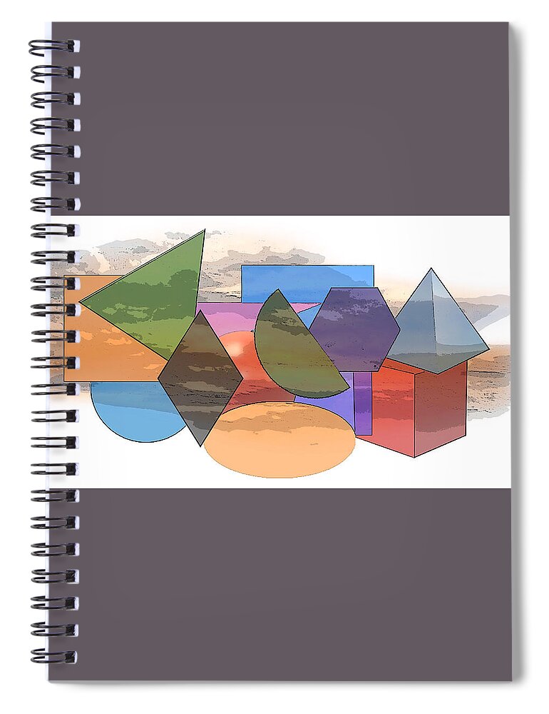 Cool Art Spiral Notebook featuring the digital art Lucy in the Sky with Diamonds and Squares and ... by Ronald Mills
