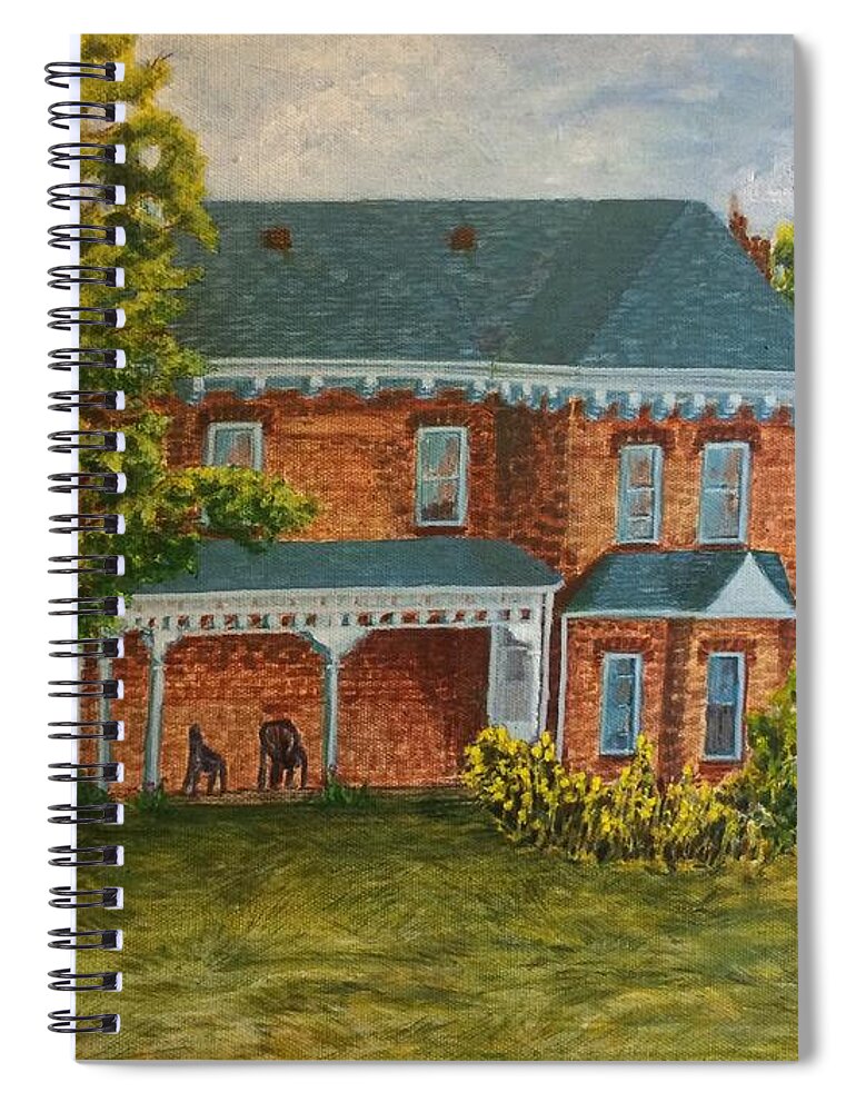 Lucy Maud Montgomery's Home Spiral Notebook featuring the painting Lucy Maud Montgomery's home in Norval, Georgetown, ON by Milly Tseng
