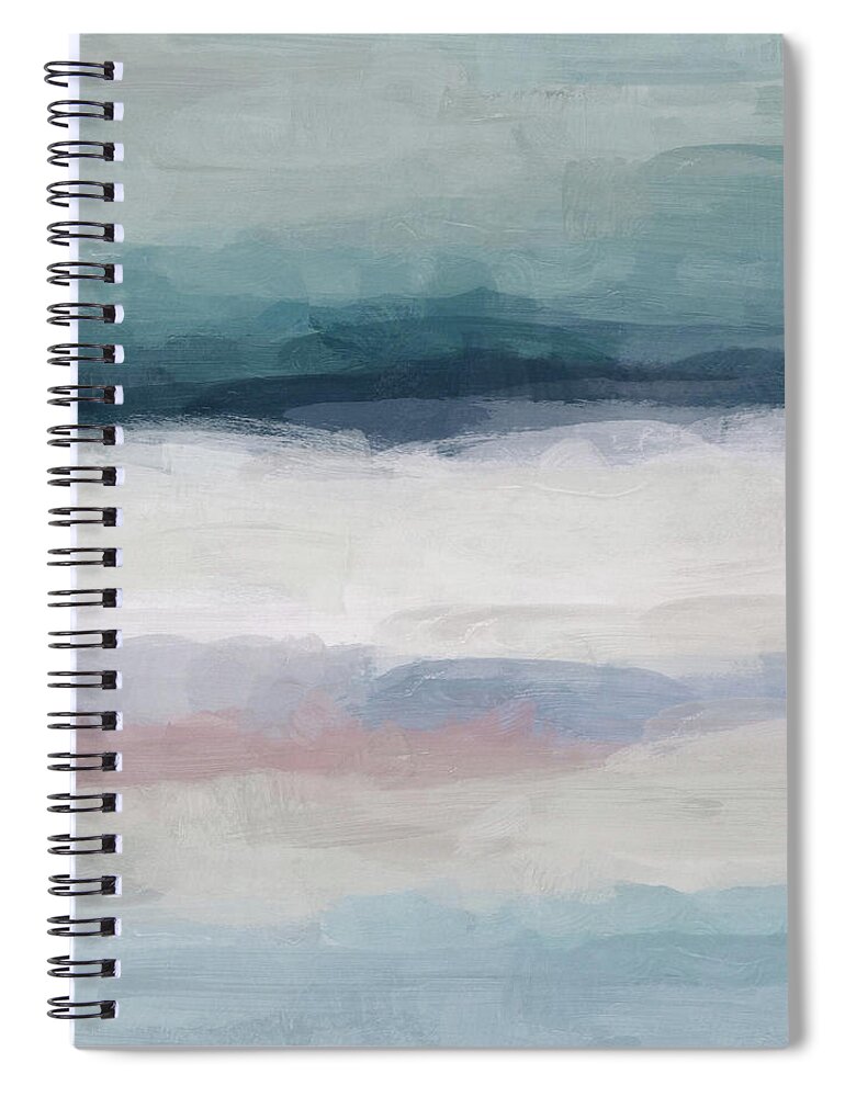 Dark Teal Spiral Notebook featuring the painting Lullaby Waves III by Rachel Elise